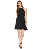 Karen Kane Ruffled Faux Wrap Dress (black) Women's Dress