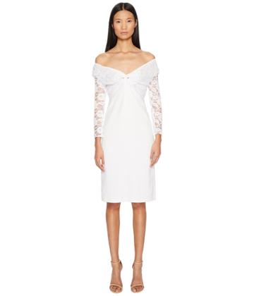 Francesco Scognamiglio Off The Shoulder Long Sleeve Lace Dress (white) Women's Dress