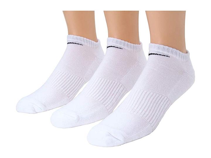 Nike Performance Cotton Moisture Wicking No Show 3-pair Pack (white/black) Men's No Show Socks Shoes