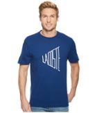 Lacoste Short Sleeve Wordplay Jersey Regular (marino/flour) Men's Short Sleeve Pullover