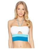 Vince Camuto Sun Block Bandeau Crop Top W/ Braided Ties And Removable Soft Cups (marine) Women's Swimwear
