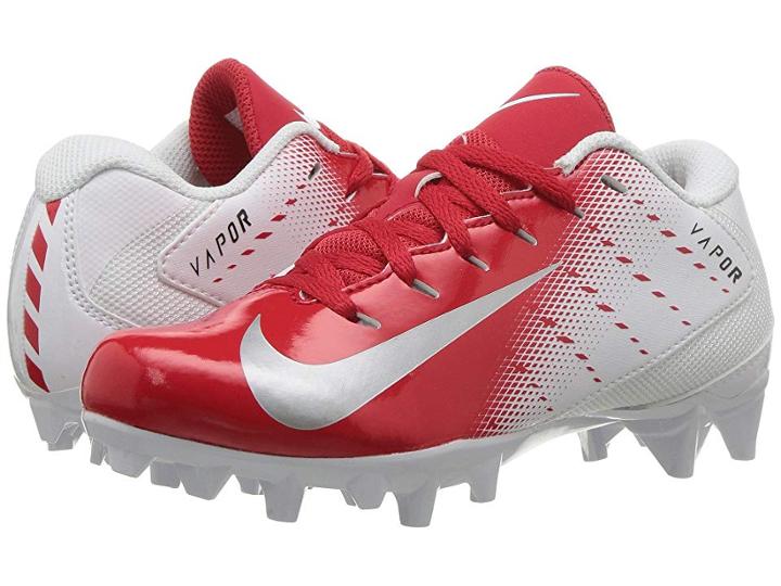 Nike Kids Vapor Untouchable Varsity 3 Football (toddler/little Kid/big Kid) (white/metallic Silver/university Red) Kids Shoes