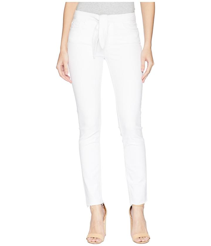 Paige Hoxton Ankle Peg W/ Pointed Tie + Raw Hem In Crisp White (crisp White) Women's Jeans