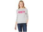 Juicy Couture Flocked Logo Sweater (heather Cozy) Women's Clothing