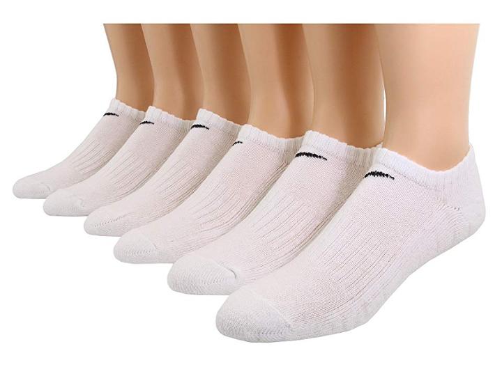 Nike Kids Banded Cotton No Show 6-pair Pack (little Kid/big Kid) (white/(black)) Boys Shoes