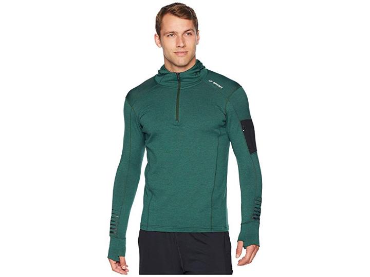 Brooks Notch Thermal Hoodie (heather Spruce/black) Men's Sweatshirt