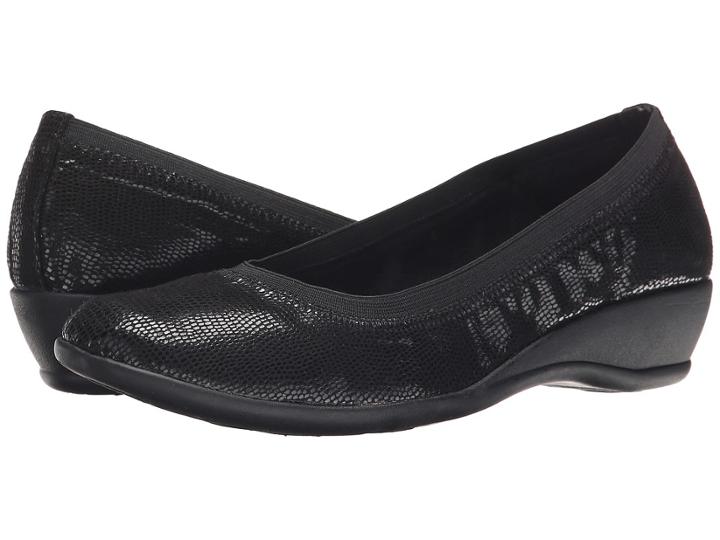 Soft Style Rogan (black Lizard) Women's Flat Shoes