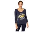 Champion College Cal Bears University V-neck Long Sleeve Tee (navy) Women's T Shirt