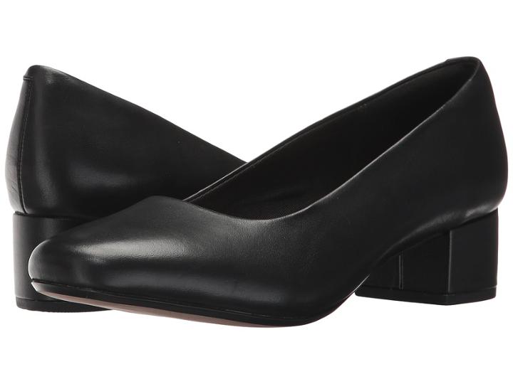 Clarks Chartli Rose (black Leather) Women's Shoes