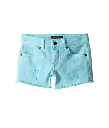 Lucky Brand Kids Rip And Repair Reily Shorty Shorts (little Kids) (aqua Sky) Girl's Shorts