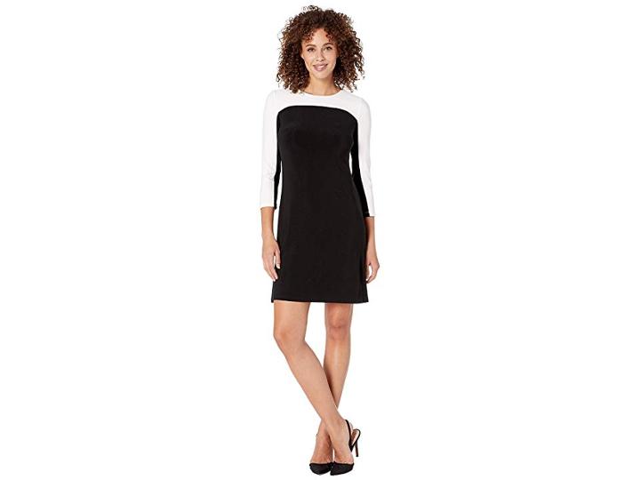 Tommy Hilfiger Solid Jersey Dress (black/ivory) Women's Dress
