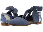 Toms Jutti D'orsay (infinity Blue Suede/abstract Leaf/bow) Women's Flat Shoes