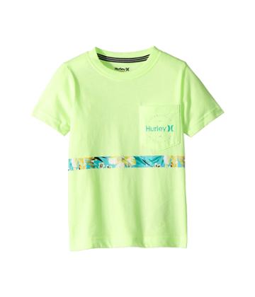 Hurley Kids Overgrown Stripe Tee (little Kids) (ghost Green Heather) Boy's T Shirt