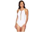 Bleu Rod Beattie Off The Grid High Neck Mio (white) Women's Swimsuits One Piece