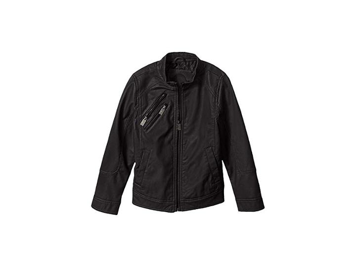 Urban Republic Kids Romero Faux Leather Perforated Moto Jacket (toddler) (black) Boy's Coat