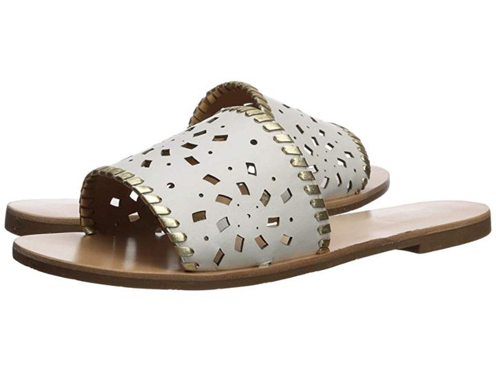 Jack Rogers Delilah (white/gold) Women's Slide Shoes
