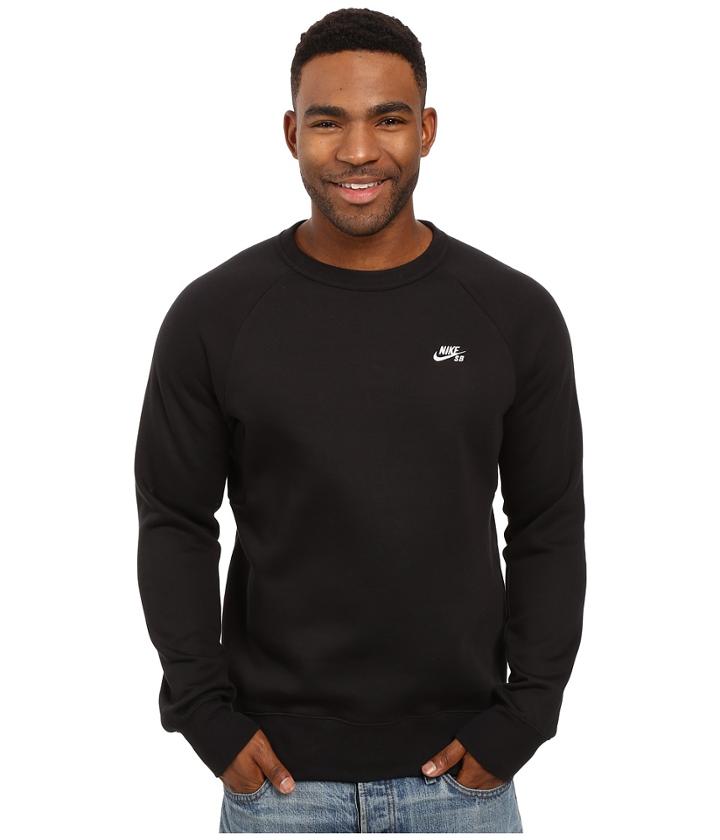 Nike Sb Sb Icon Crew Fleece (black/white) Men's Fleece