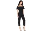 Adrianna Papell Petite Illusion Neckline Jumpsuit (black) Women's Jumpsuit & Rompers One Piece