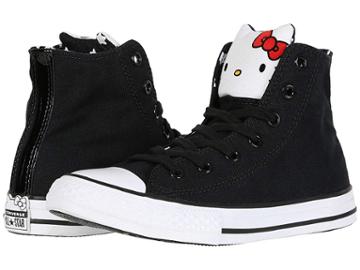 Converse Kids Hello Kitty(r) Chuck Taylor(r) All Star(r) Hi (little Kid) (black/fiery Red/white) Girl's Shoes