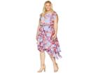 Adrianna Papell Plus Size Barque Floral Dress (peri Multi) Women's Dress