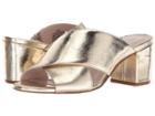 Nine West Freddius Slide Block Heeled Sandal (light Gold Metallic) Women's Dress Sandals