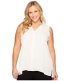 B Collection By Bobeau Plus Size Lily Pleat Back Woven Tank Top (ivory) Women's Sleeveless