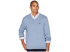 Nautica 12 Gauge Jersey V-neck Sweater (deep Anchor Heather) Men's Sweater