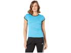 Adidas Club 3-stripes Tee (shock Cyan) Women's T Shirt