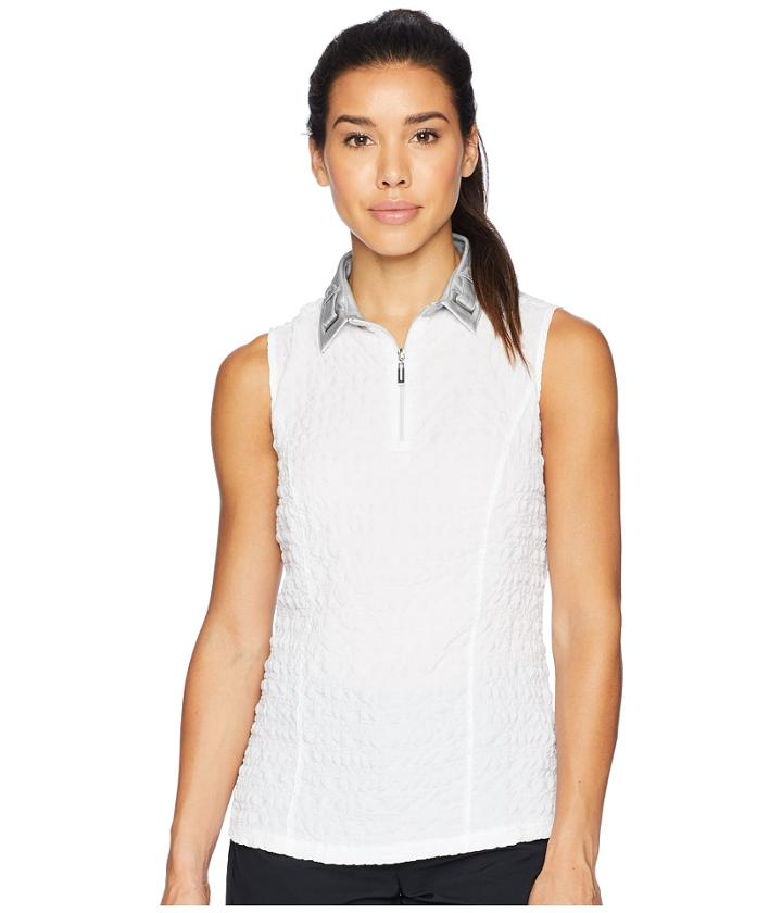 Jamie Sadock Pucker Up Textured Sleeveless Top (sugar White) Women's Sleeveless