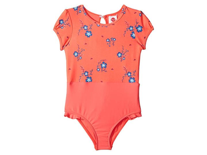Roxy Kids Chill After Short Sleeve One-piece Rashguard (toddler/little Kids) (odalisca Swim Spaced Out Floral) Girl's Swimsuits One Piece