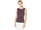 Tommy Hilfiger Nautical Print Bead Neck Sleeveless Knit Top (midnight Multi) Women's Clothing