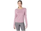 Nike Miler Top Long Sleeve (plum Dust/reflective Silver) Women's Clothing