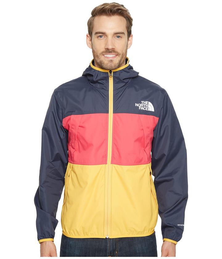 The North Face Telegraph Wind Jacket (urban Navy/raspberry Red/tnf Yellow) Men's Coat