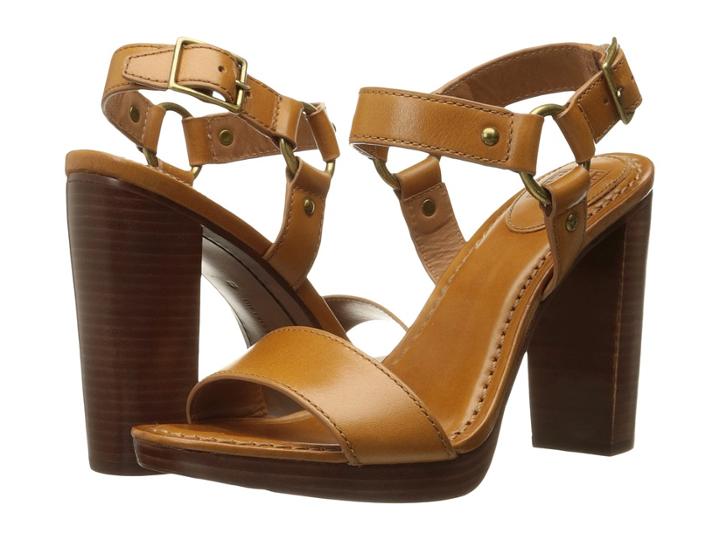 Frye Sara Harness Sandal (tan Smooth Polished Veg) High Heels