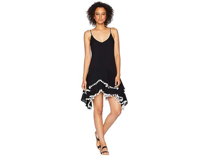 American Rose Sidney Dress With Pom Hem (black) Women's Dress