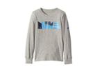 Nike Kids Geo Block Long Sleeve Tee (little Kids) (dark Grey Heather) Boy's Clothing