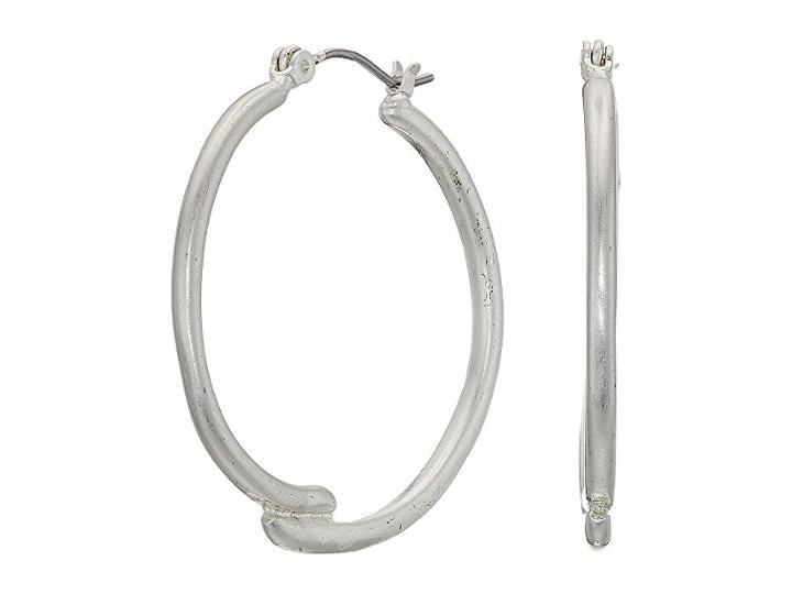 The Sak Large Overlap Hoop Earrings (silver) Earring