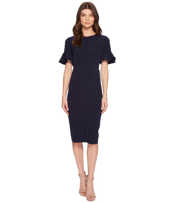 Maggy London Sheath Dress With Trim Detail (navy) Women's Dress