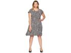 Michael Michael Kors Plus Size Boho Block Print Dress (black/maroon) Women's Dress
