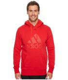Adidas Essentials Cotton Pullover Logo Hoodie (scarlet/scarlet) Men's Sweatshirt