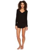 Only Hearts Feather Weight Rib Long Sleeve Romper (black) Women's Jumpsuit & Rompers One Piece
