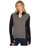 Royal Robbins Cable Mountain Hybrid Full Zip (charcoal) Women's Sweater