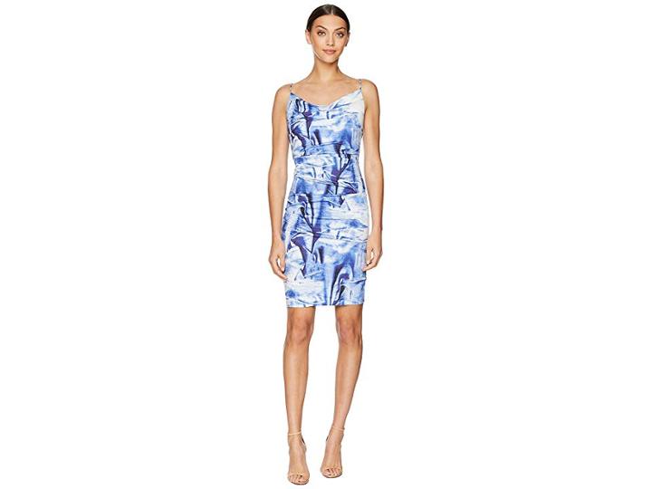 Nicole Miller Carly Tuck Dress (blue Multi) Women's Dress