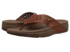 Fitflop Surfatm Floral Lattice Toe Post (dark Tan) Women's Sandals