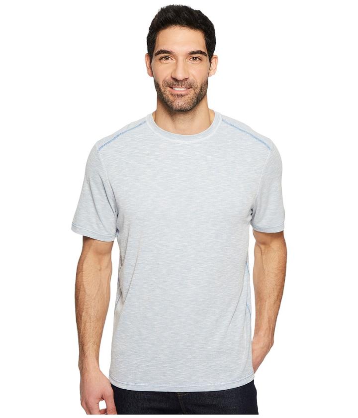 Tommy Bahama Reversible Flip Tide Tee (clear Sky Blue) Men's T Shirt