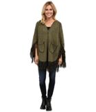 Scully Euphrates So Soft Poncho (olive) Women's Coat