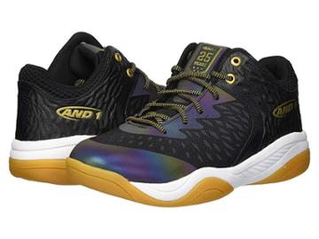 And1 Kids Attack Mid (little Kid/big Kid) (black/metallic Gold/white) Boys Shoes