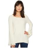 Kensie Warm Touch Sweater With Bell Sleeve And Grommets Ks0k5664 (tusk) Women's Sweater