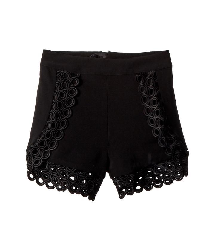 Bardot Junior Circular Trim Shorts (big Kids) (black) Girl's Shorts