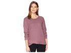 Dylan By True Grit Cotton Flat Back Slub Thermal Long Sleeve Crew With Crossover Hem (vintage Plum) Women's Clothing